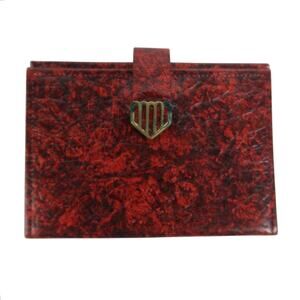 Vintage Princess Gardner Red Buffalo Calf Leather Wallet Card Holder
